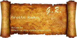 Grotte Rados névjegykártya